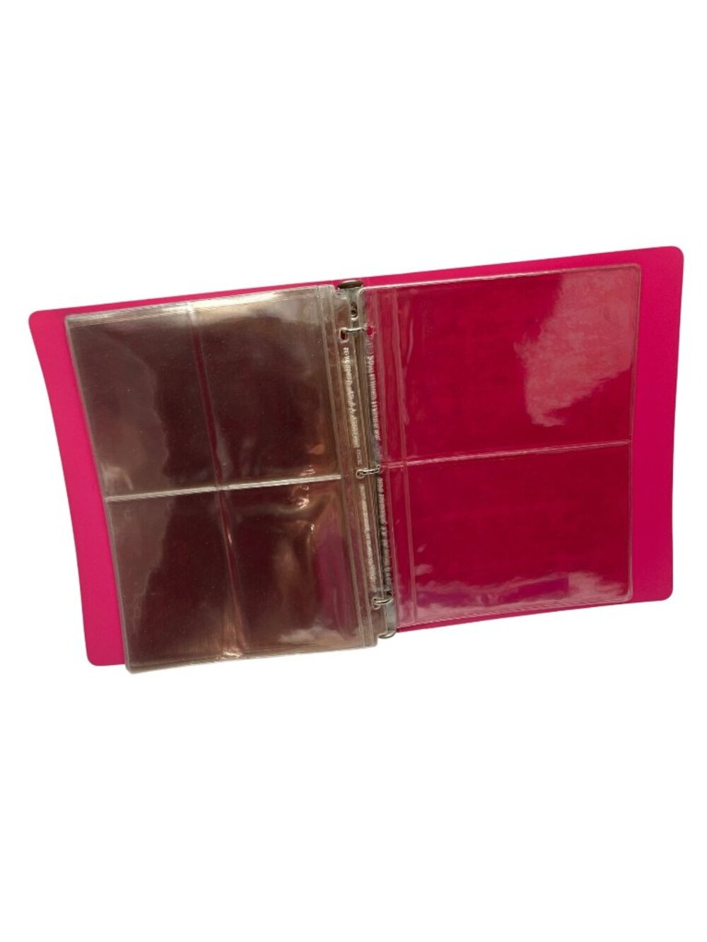 Pink 3-Ring Binder With 20 Clear Photo Sleeves Various Sizes 3.5"x5.5" & 5"x7"